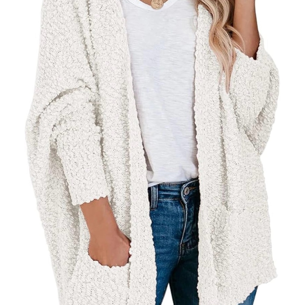 Bubble Texture Cozy Cream cardigan
